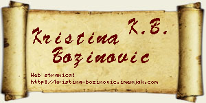 Kristina Božinović vizit kartica